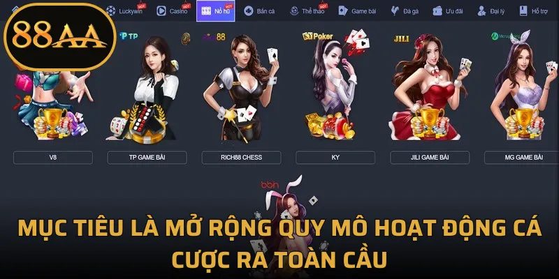 Mục tiêu là mở rộng quy mô hoạt động cá cược ra toàn cầu